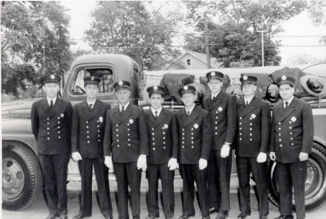 (L to R) Robert Bropson, Harvey Edwards Jr., Gus Montecalvo, Pete Nizza, Mike Bojila, Frank Holzman Jr, Ted Rybicki, Howard Pribut